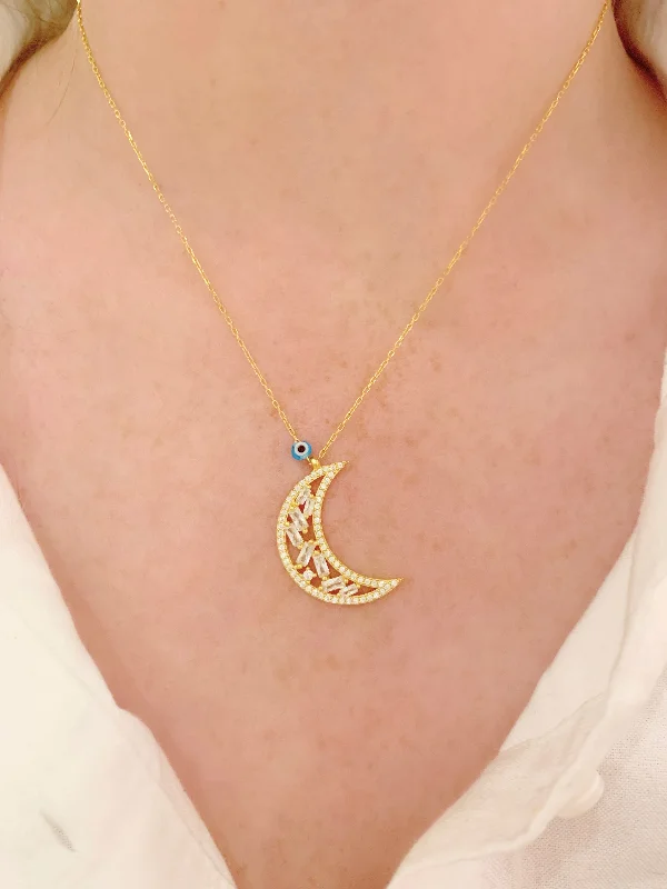 Baguette Moon Necklace