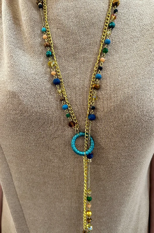 Blue, Green & Gold Ella Necklace