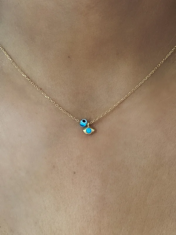 Mini Turquoise Evil Eye Necklace