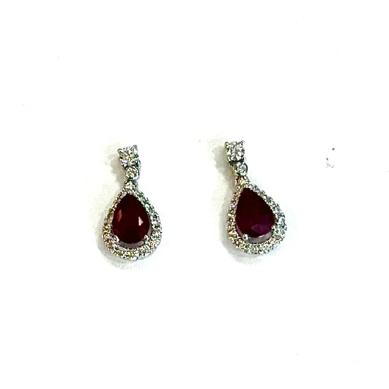 14KT Ruby & Diamond Earrings