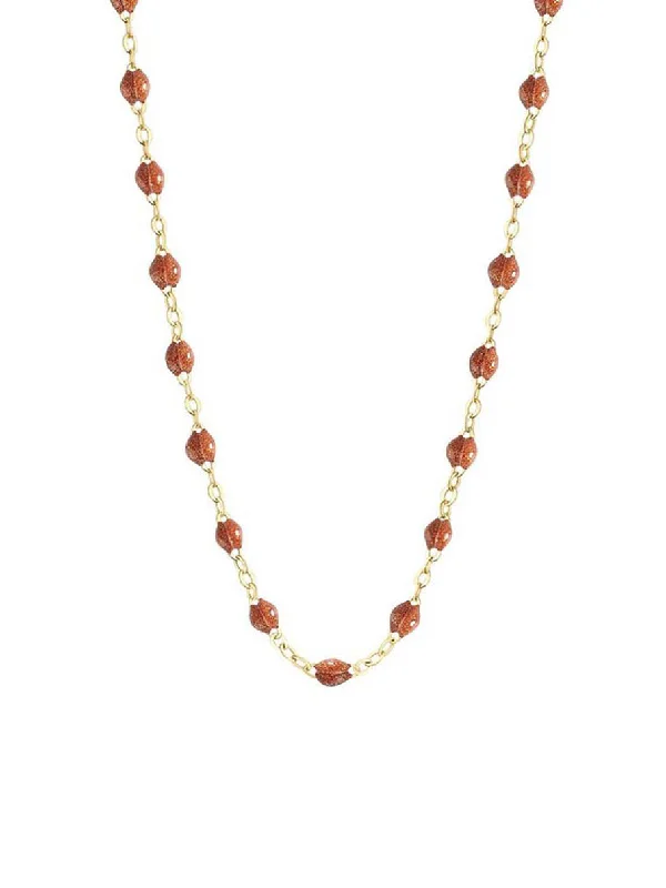 Classic Gigi Fauve Resin Yellow Gold Necklace