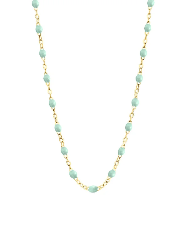 Classic Gigi Jade Resin Yellow Gold Necklace