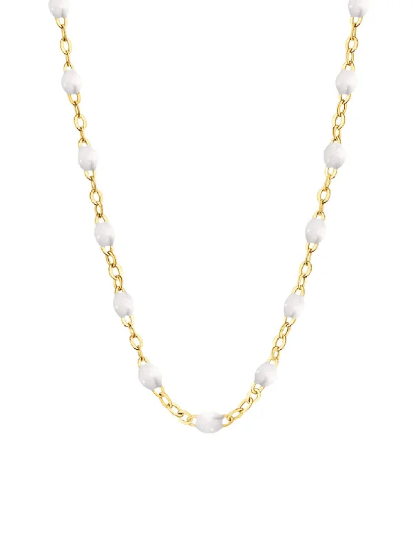 Classic Gigi White Resin Yellow Gold Necklace