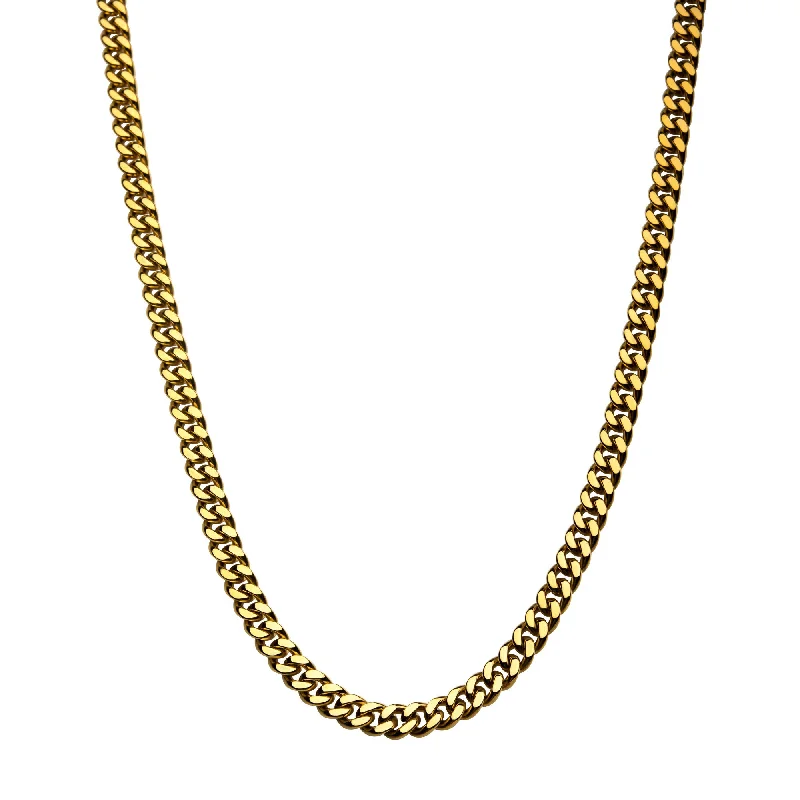 24" Gold Plated Stainless Steel Cuban Link Necklace- 8mm