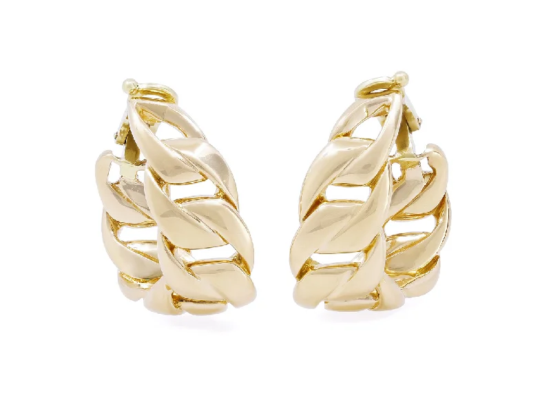 Cartier Curb Link Hoop Earrings in 18K Gold