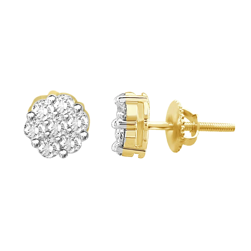 .75ctw Diamond Cluster Earrings