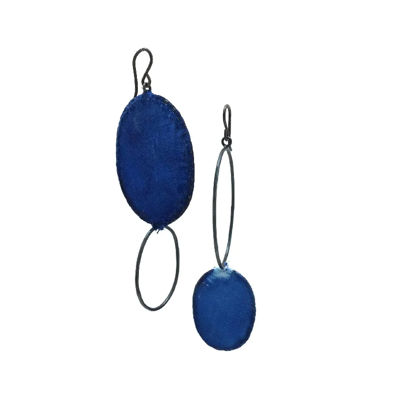 Blue Asymmetric Oval Drops