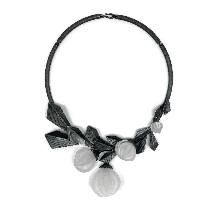 Blooming Acrylic and Silver Geometric Necklace