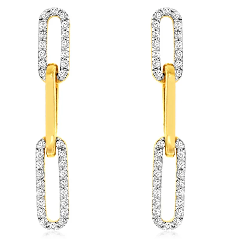 Bremer Jewelry Round Dangle Diamond Earrings in 14K Yellow Gold (0.28ctw)