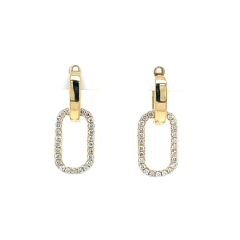 Round Drop Diamond Earrings in 18K Yellow Gold (0.39ctw)