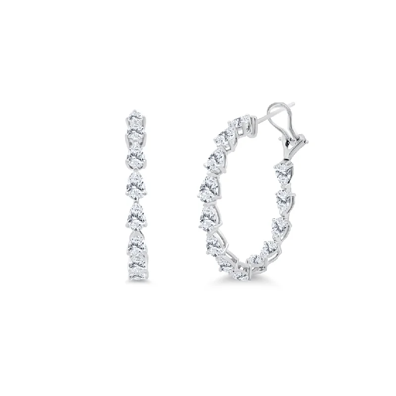 Chasing Pear Diamond Hoops