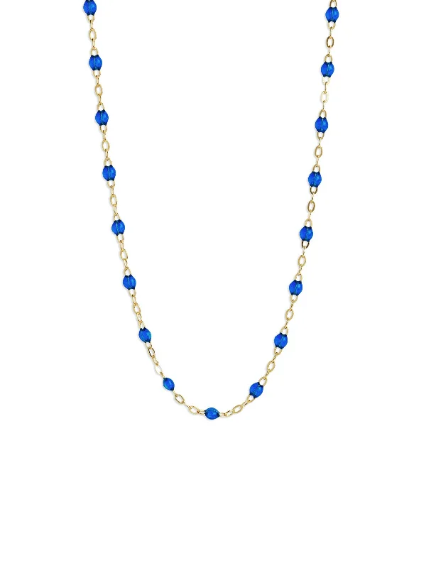 Classic Gigi Sapphire Resin Yellow Gold Necklace