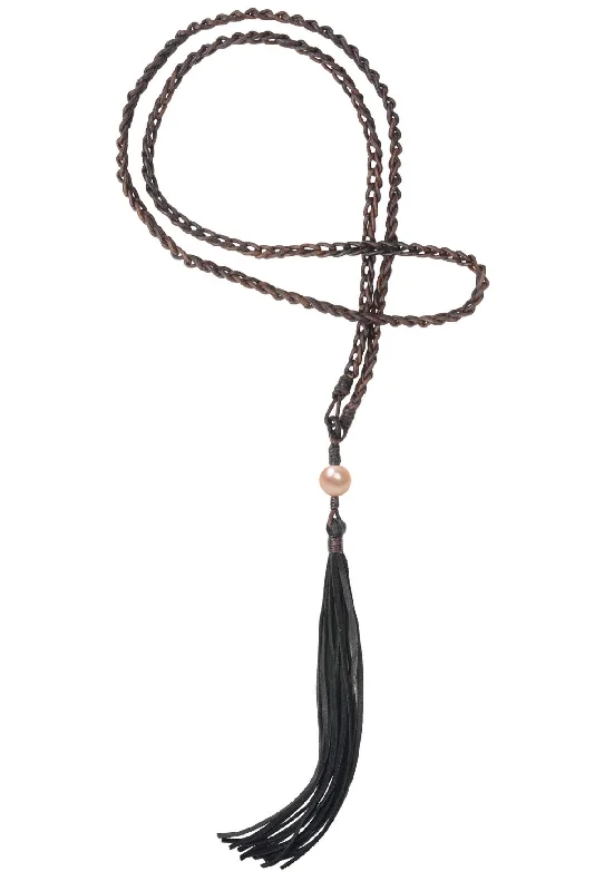 Comoros Tassel Necklace | Pink Pearl