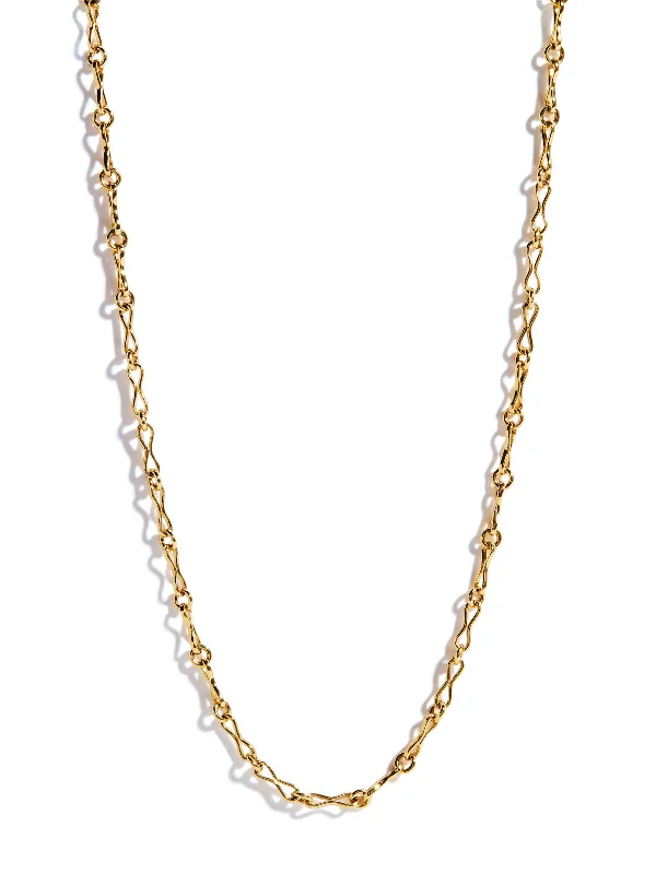 Small Circle Link Handmade Chain Yellow Gold Necklace