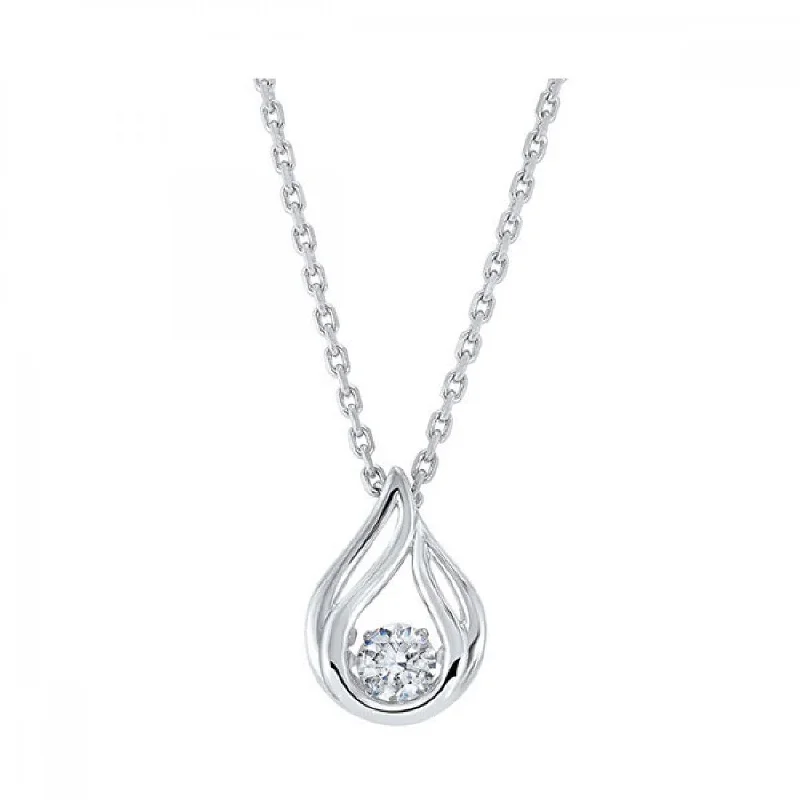 Rhythm of Love Cubic Zirconia Teardrop Solitaire Pendant Necklace