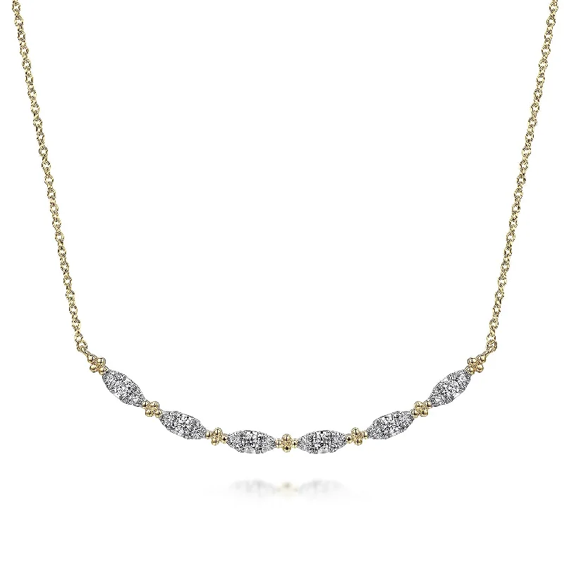 Curved Bujukan Bar Diamond Necklace