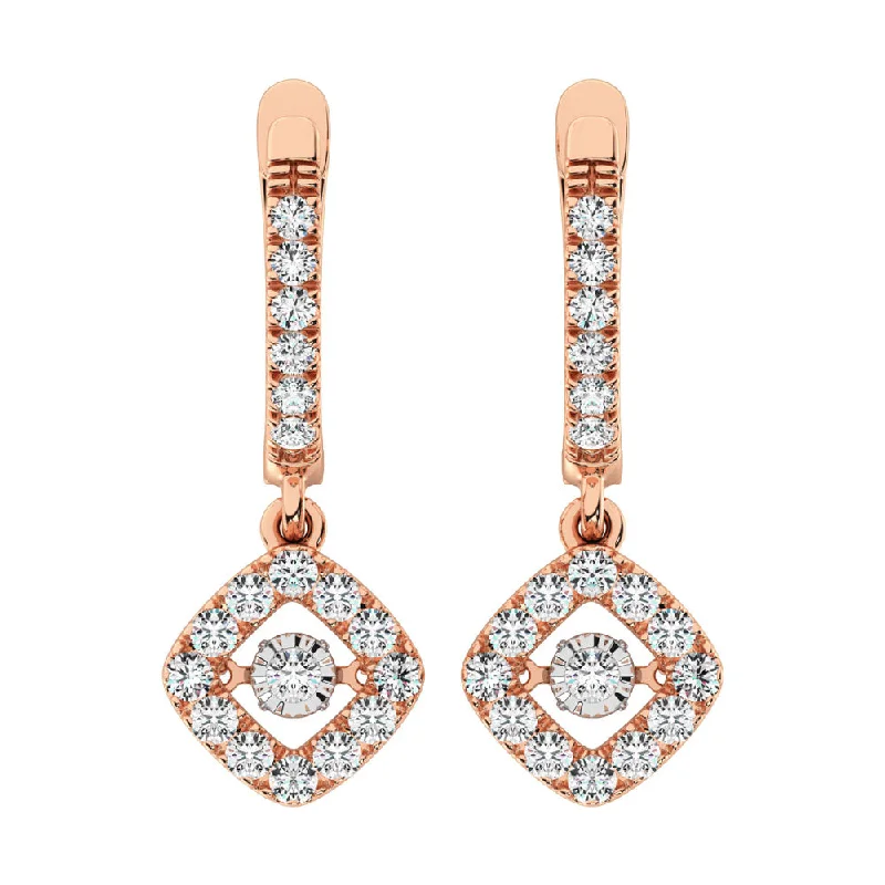 Diamond 5/8 Ct.Tw. Shimmering Hoop Earrings in 14K Rose Gold