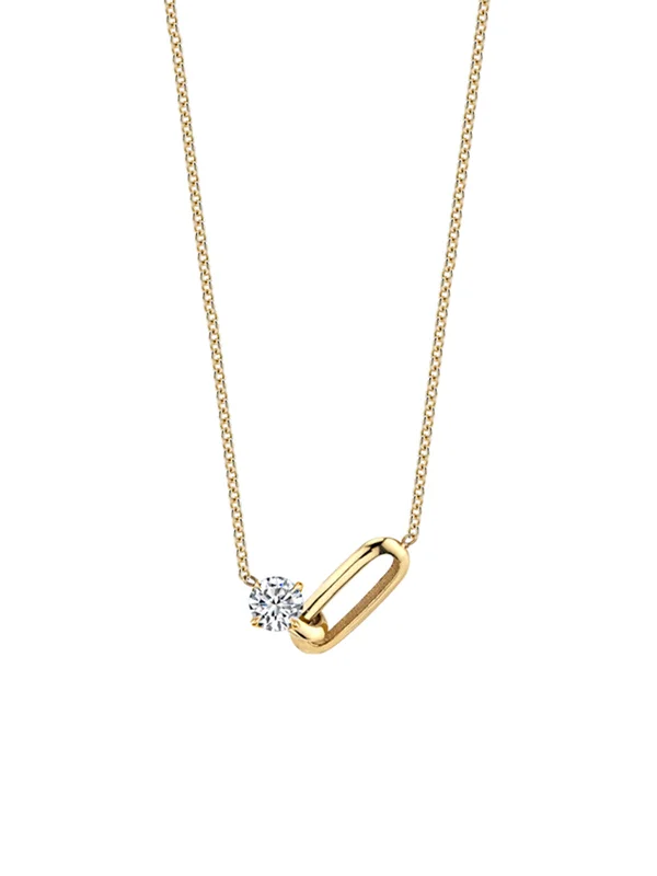 Diamond OG Link Yellow Gold Necklace