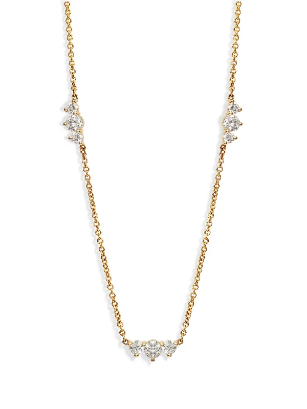 Diamond Stardust Yellow Gold Necklace