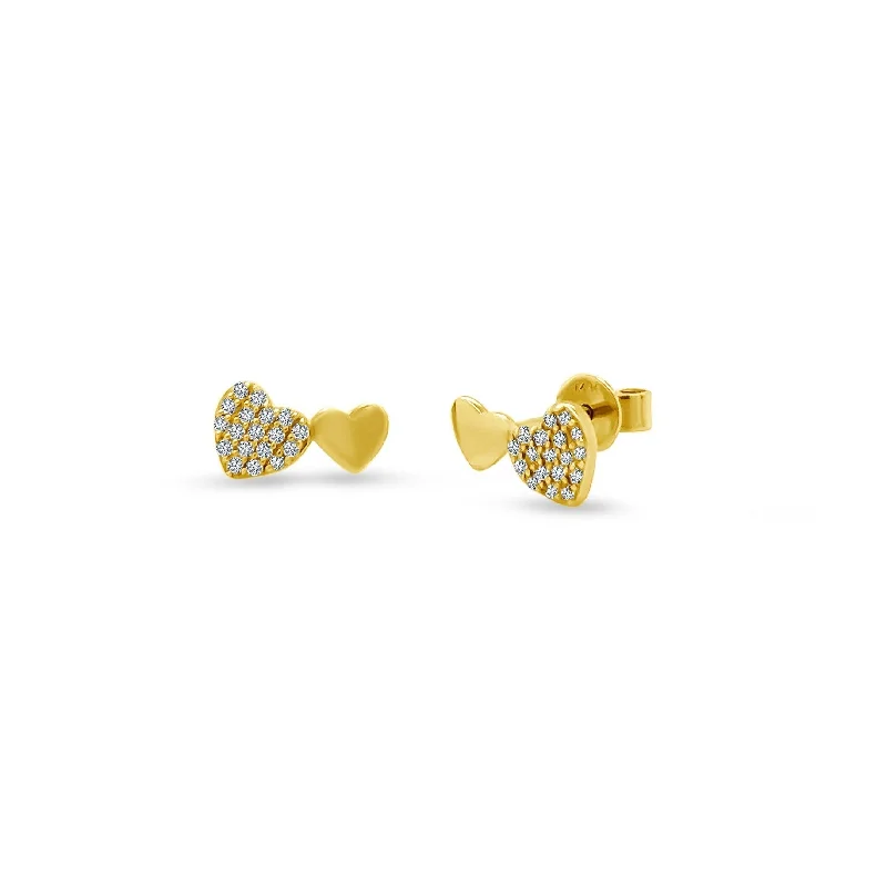 Double Heart Studs