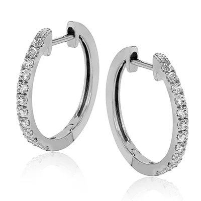 Hoop Earrings in 18K Gold with Diamonds