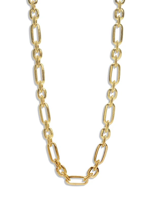 Figaro Link Chain Yellow Gold Necklace