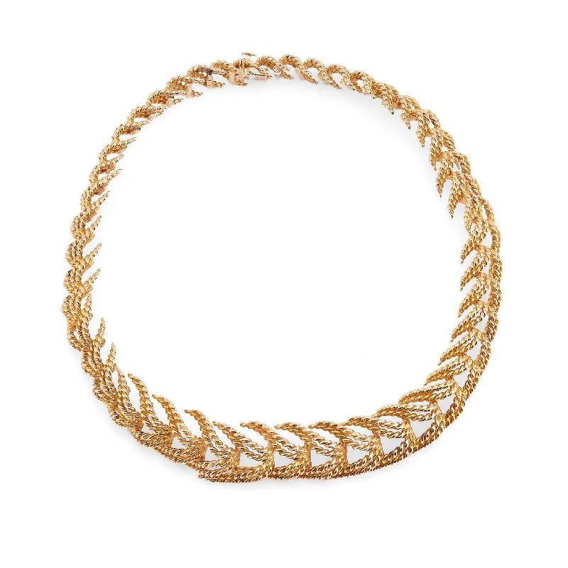 Iconic Tiffany & Co. French 18K yellow gold braided necklace