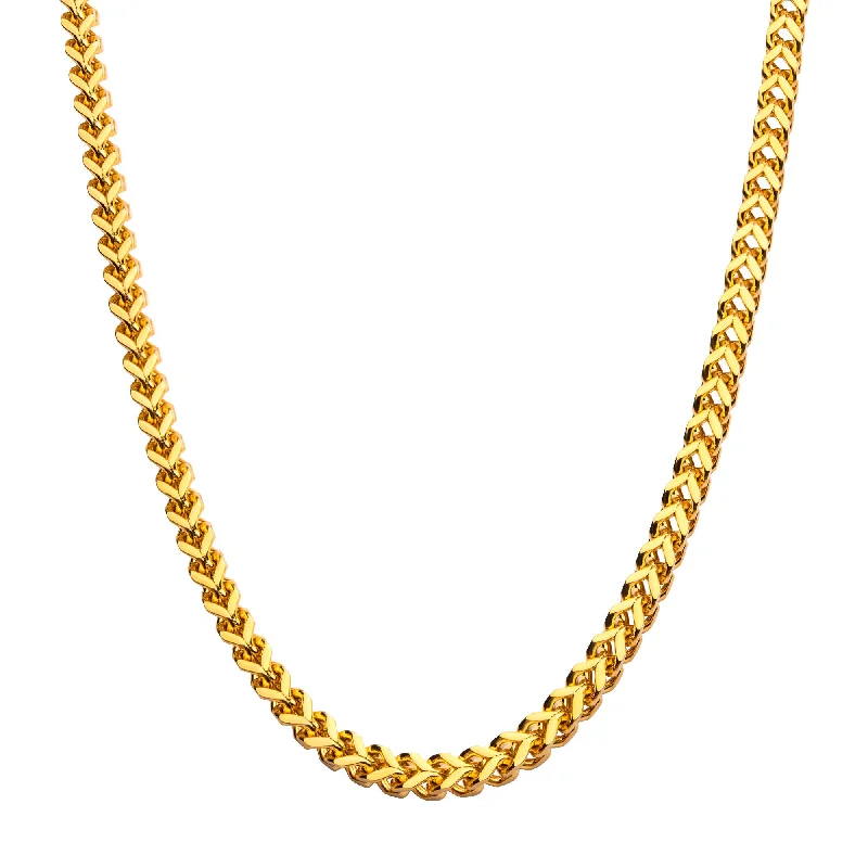 Inox 6mm Franco Link Necklace in Gold- 24"