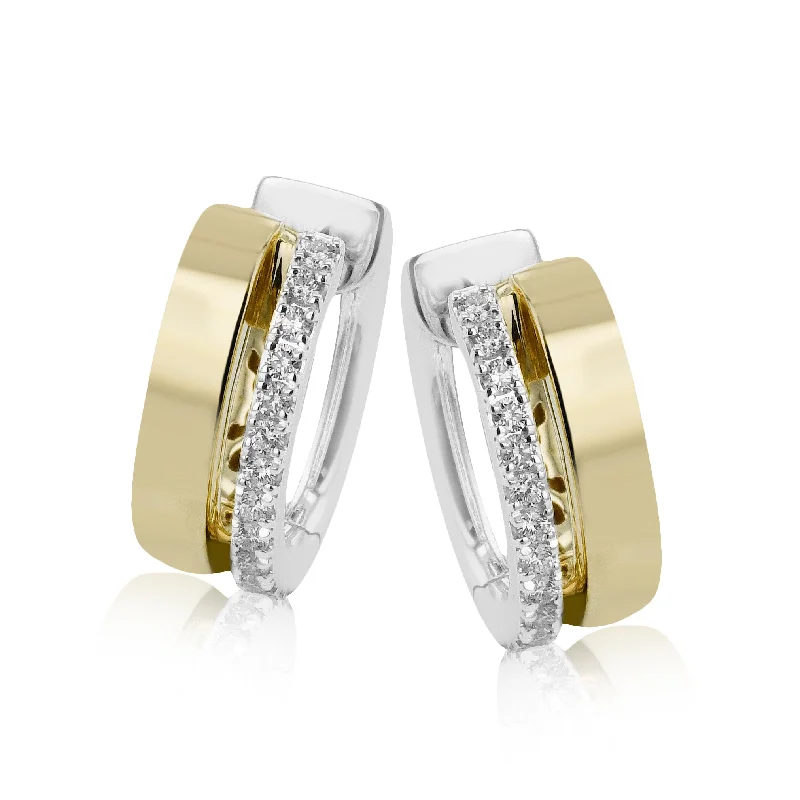 Hoop Earrings in 18k Gold with Diamonds