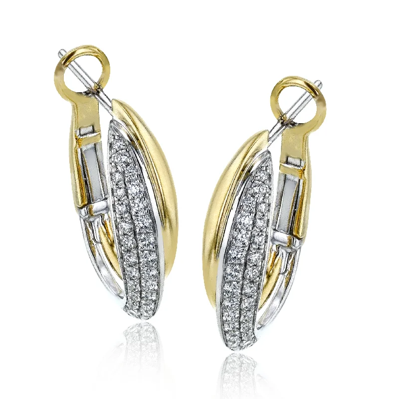 Clio Hoop Earrings in 18k Gold with Diamonds