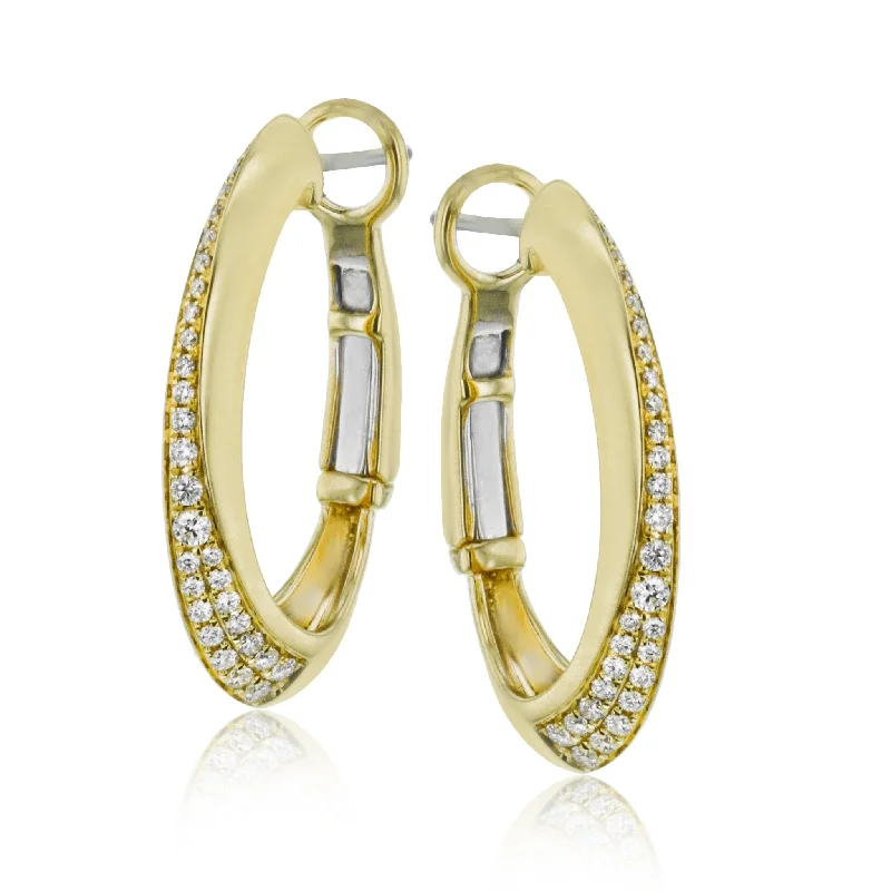 Clio Hoop Earrings in 18k Gold with Diamonds