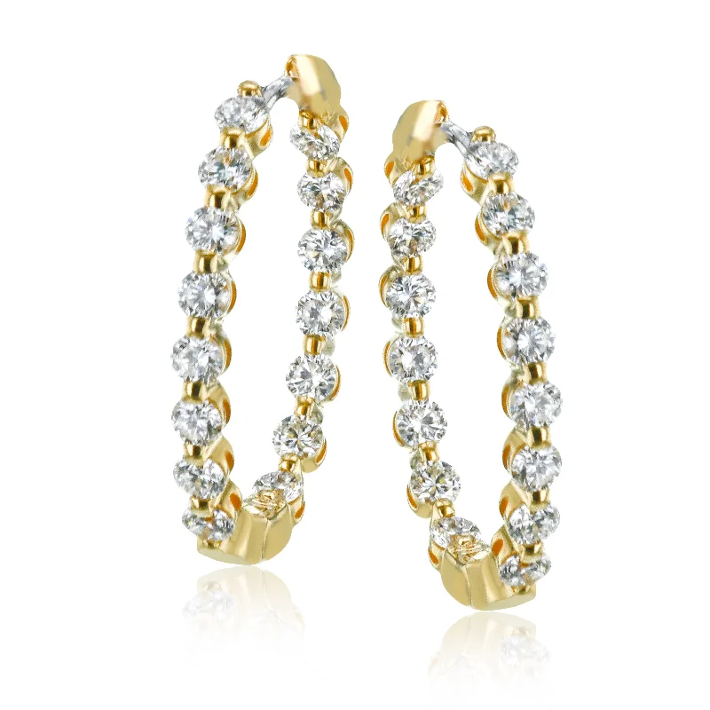 Harmonie Hoop Earrings in 18k Gold with Diamonds