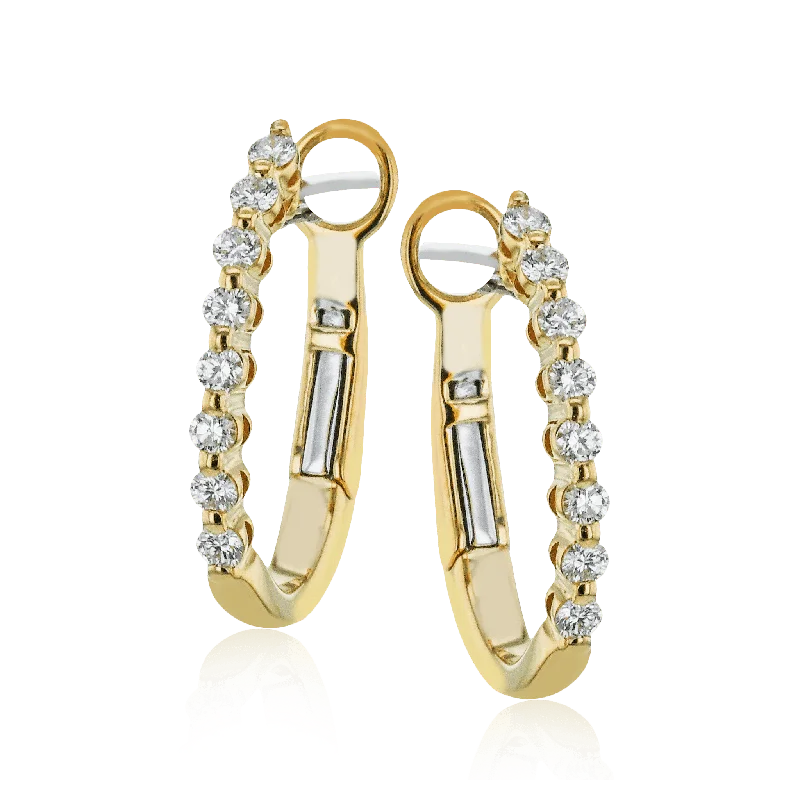 Hoop Earrings in 18k Gold with Diamonds