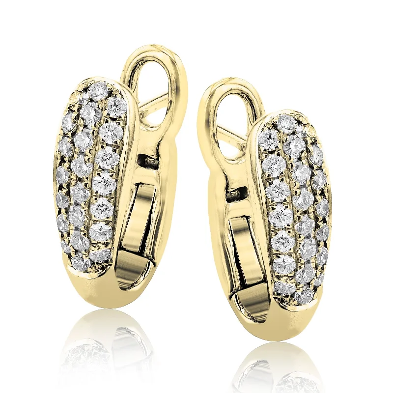 Hoop Earrings in 18k Gold with Diamonds