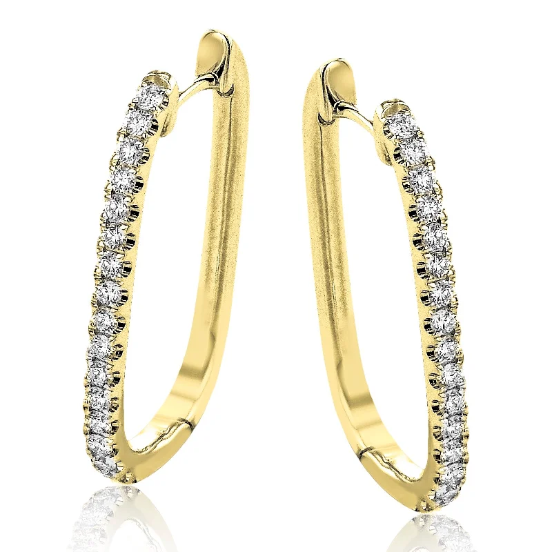 Hoop Earrings in 18k Gold with Diamonds