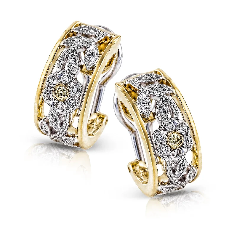 Trellis Earrings in 18k Gold with Diamonds