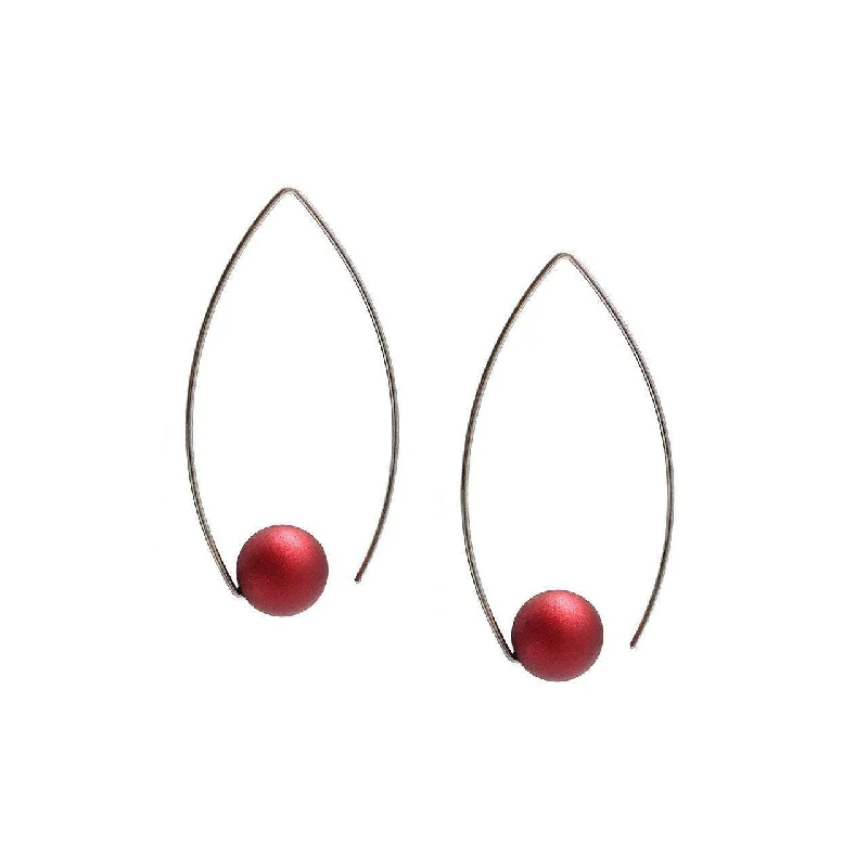 Red Inverted Sphere Sphere Earrings