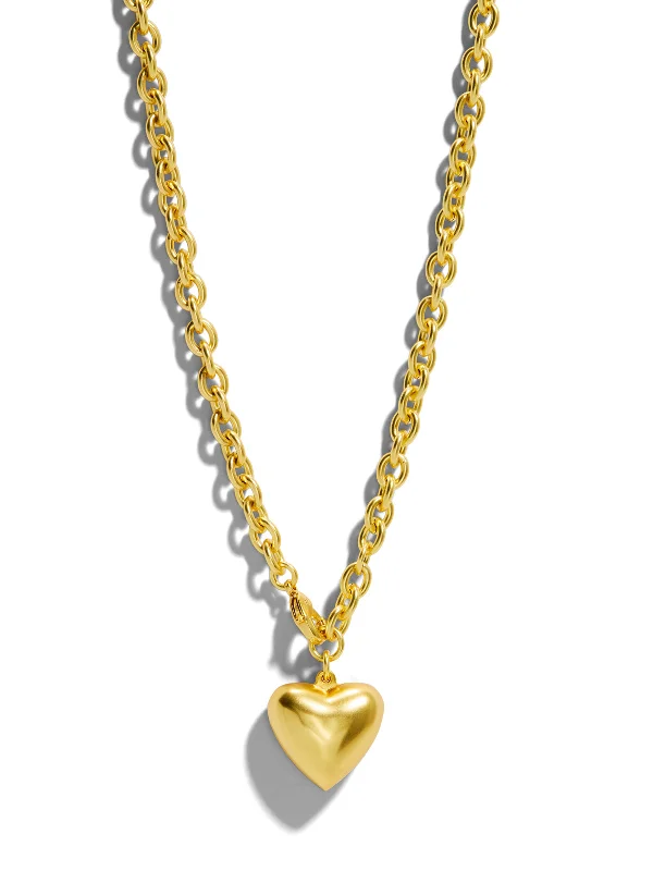 The Mini Puffy Heart Necklace in Gold