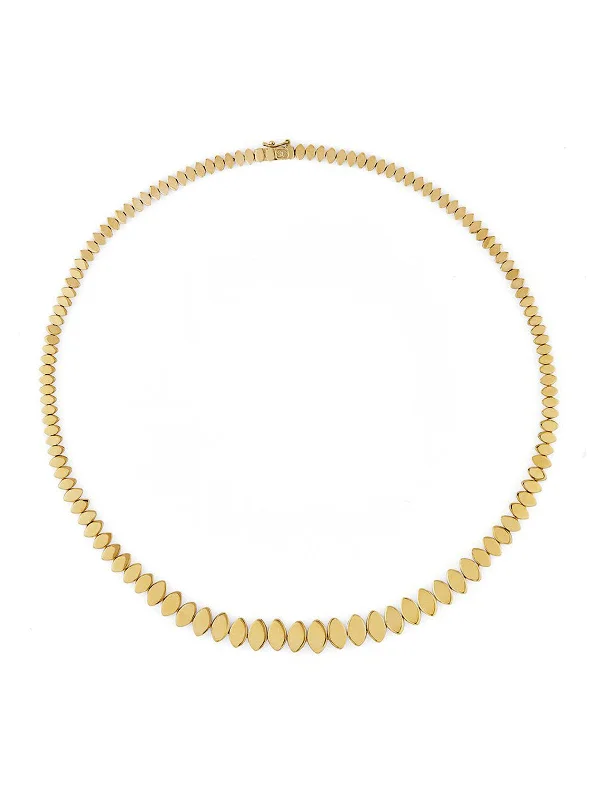 Pure Graduated Marquise Eternity Yellow Gold Necklace