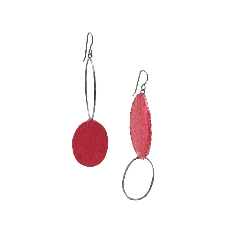 Red Asymmetric Oval Drops