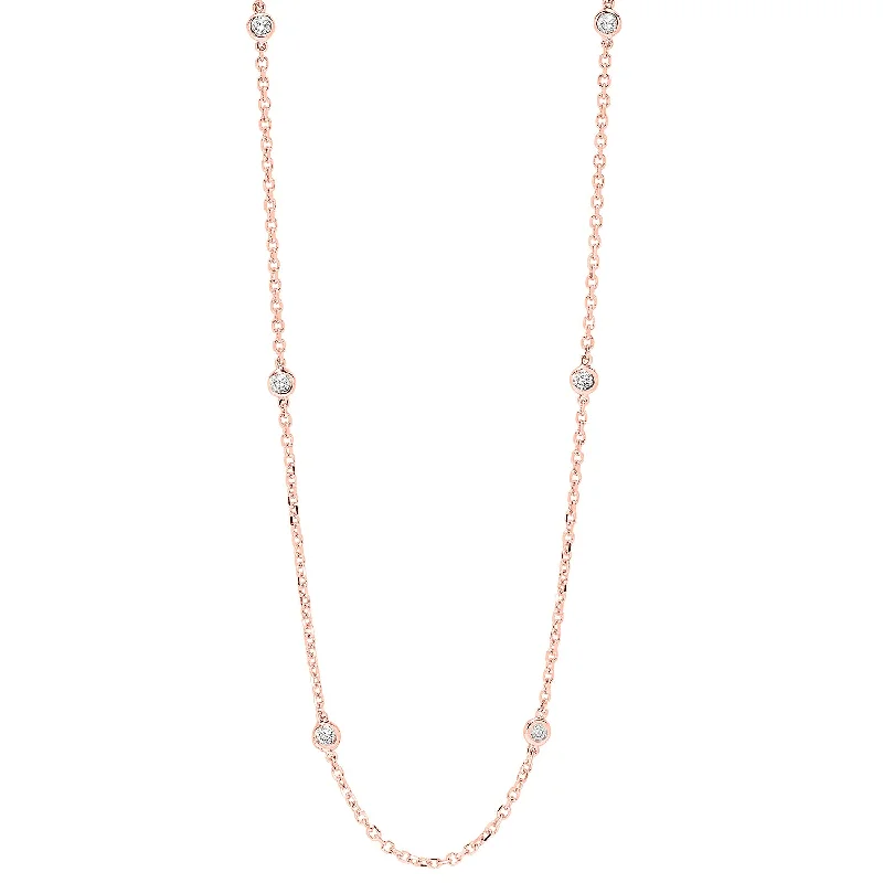 Rose Gold Diamond By The Yard Necklace