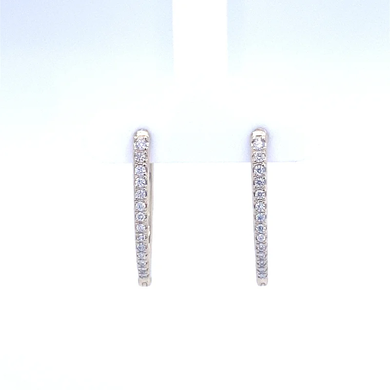 Round Medium Hoop Diamond Earrings in 10K Yellow Gold (0.25ctw)