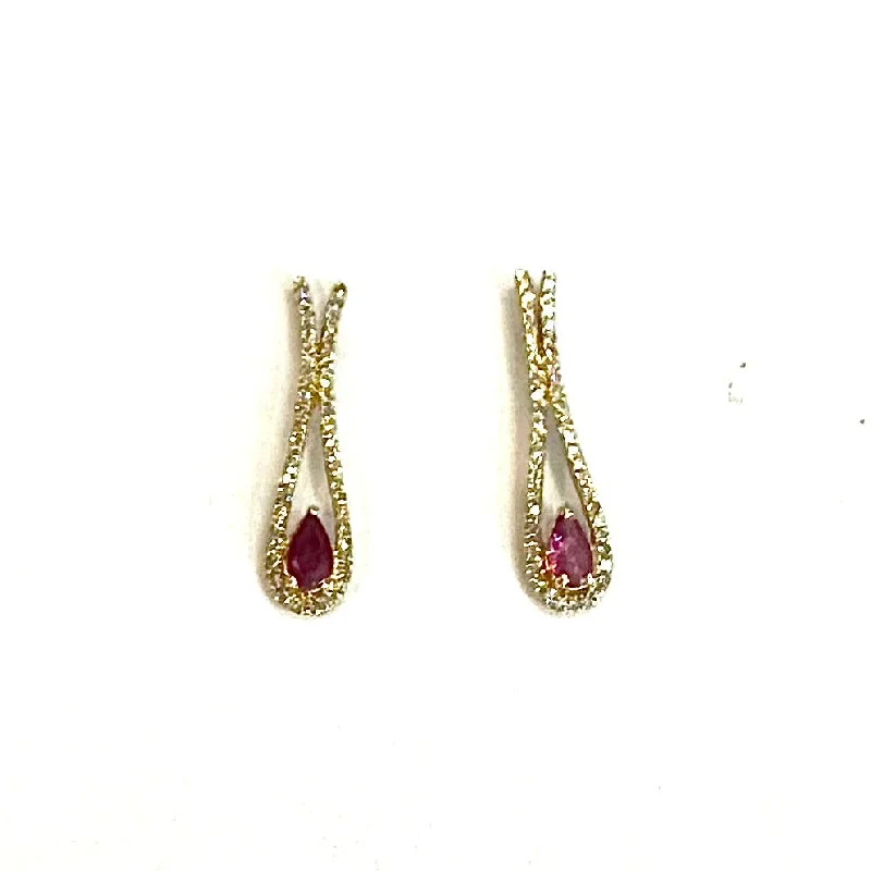 Ruby & 0.30CTW in Diamond Earrings