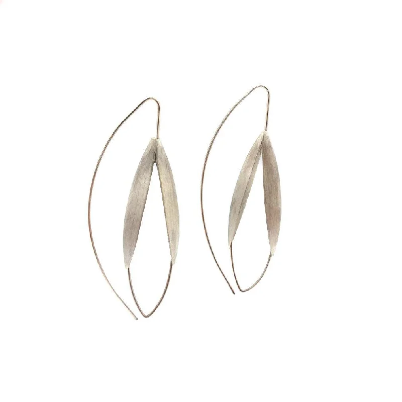 Open Silver Petal Earrings