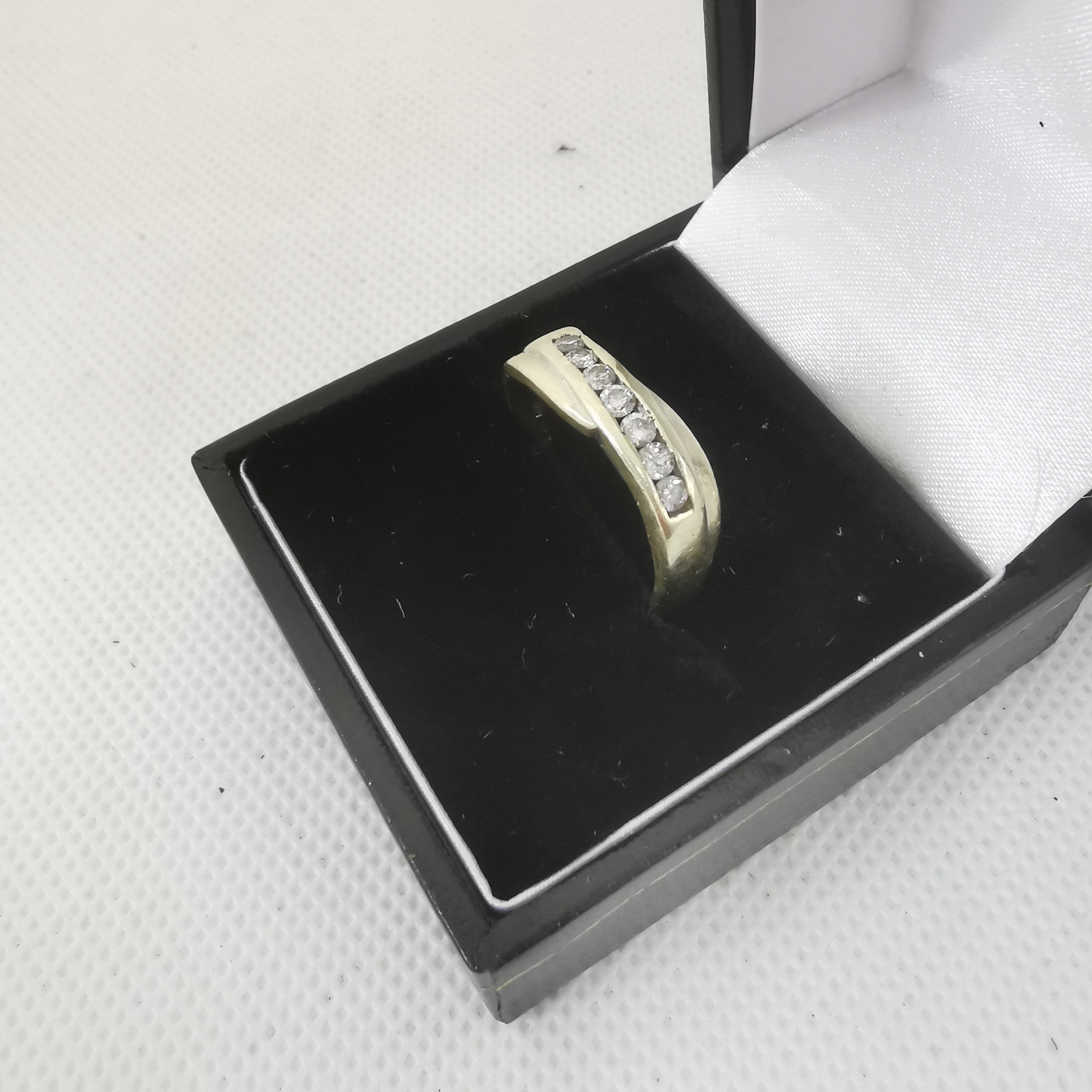 14k Gold Diamond Ring, 585 Hallmarked & Tested, 4.57Grams, Size: R