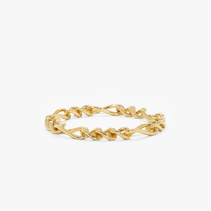 14k Gold Figaro Chain Ring, Suzanne