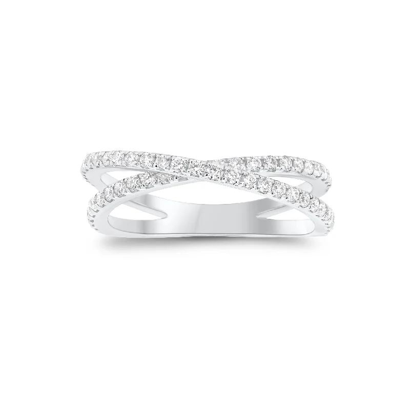 Diamond Slim Crossover Ring