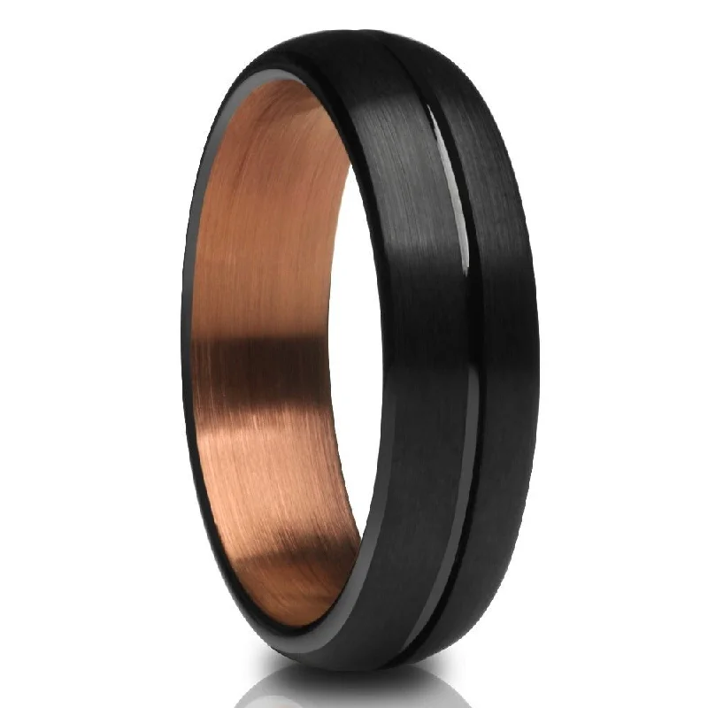 6Mm Espresso Wedding Ring Black Tungsten Ring Tungsten Carbide Ring Engagement Ring