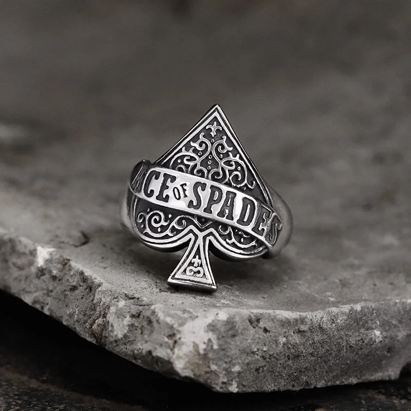 Ace Of Spades Stainless Steel Ring