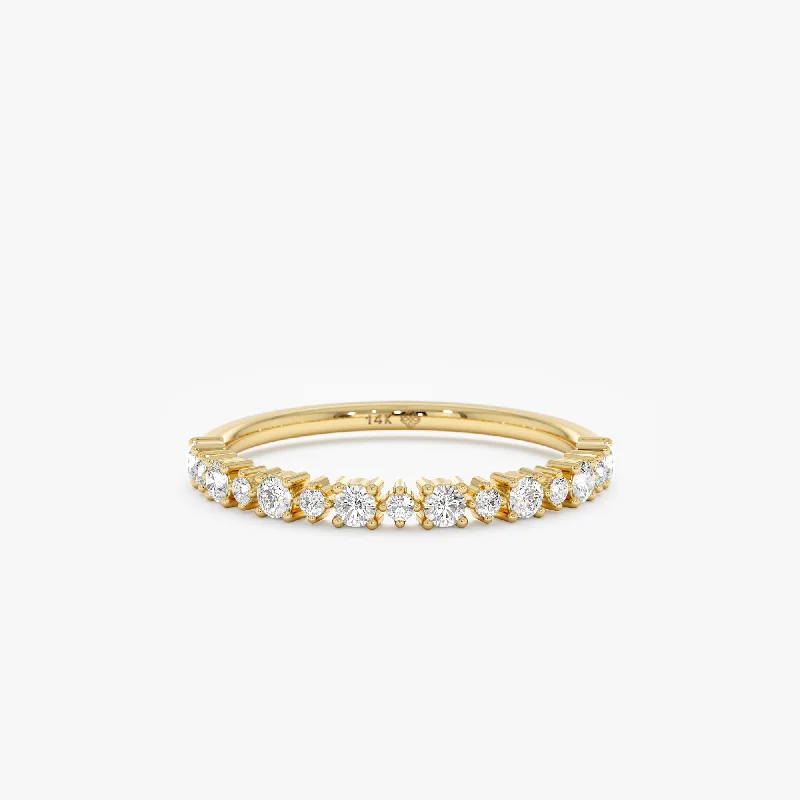 Alternating Diamond Half Eternity Ring, Aila